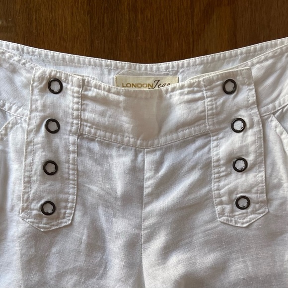 Linen Sailor Chic White Wide Leg Pants - Picture 4 of 10